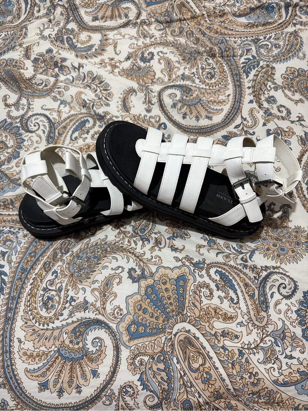 Portland Danny Sandals White Strappy Fisherman Sandals